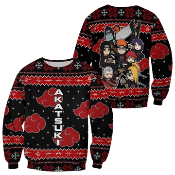 Anime Naruto Shippuden Akatsuki Ugly Christmas Sweater - Moonbestprint