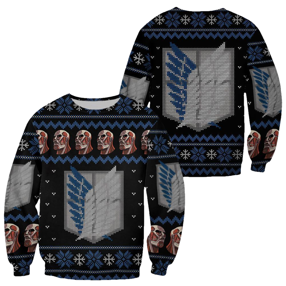 Anime Attack On Titan Ugly Christmas Sweater - Moonbestprint