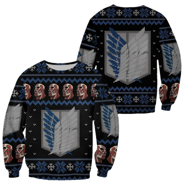 Anime Attack On Titan Ugly Christmas Sweater - Moonbestprint