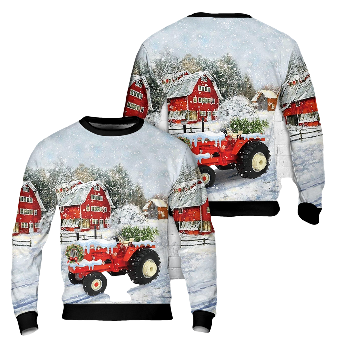 Allis Chalmers D21 Tractor Ugly Christmas Sweater - Moonbestprint