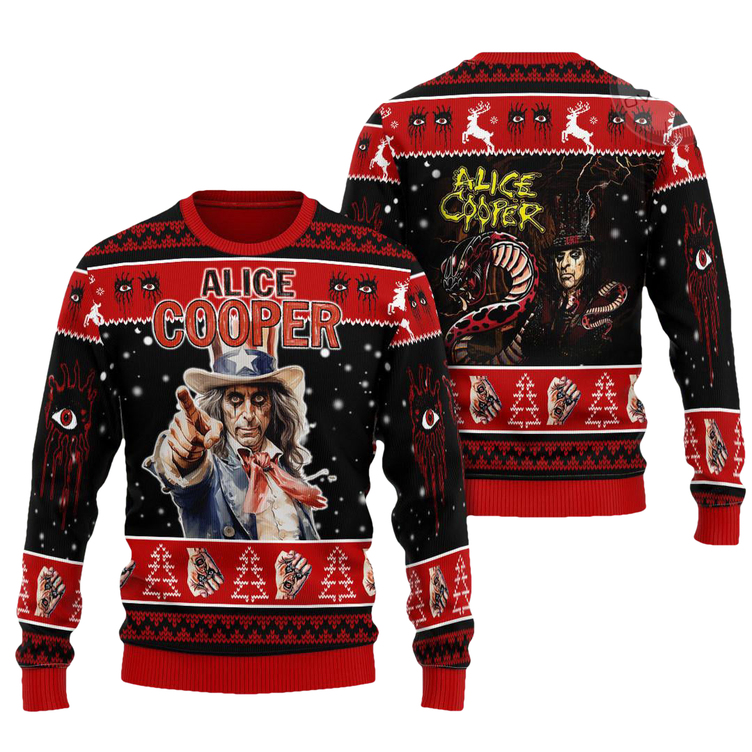 Alice Cooper Ugly Christmas Sweater - Moonbestprint