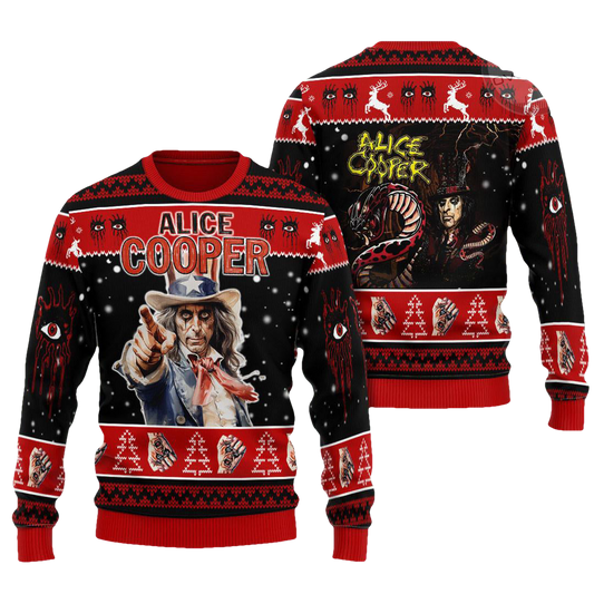 Alice Cooper Ugly Christmas Sweater - Moonbestprint