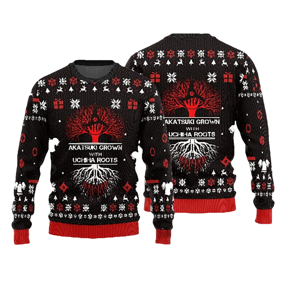 Akatsuki Grown With Uchiha Roots Ugly Christmas Sweater - Moonbestprint