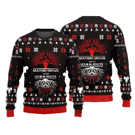 Akatsuki Grown With Uchiha Roots Ugly Christmas Sweater - Moonbestprint
