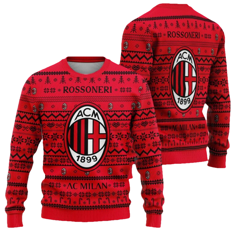 AC Milan Football Christmas Ugly Sweater - Moonbestprint
