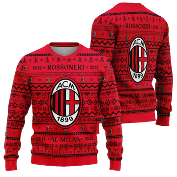 AC Milan Football Christmas Ugly Sweater - Moonbestprint