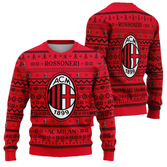 AC Milan Football Christmas Ugly Sweater - Moonbestprint