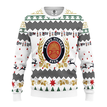 A Fine Pilsner Beer Miller Lite Beer Ugly Sweater - Moonbestprint