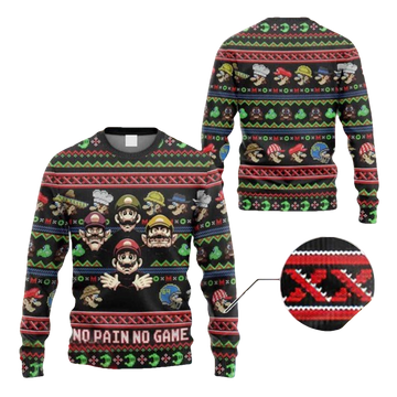 8 Bit Super Mario Ugly Christmas Sweater - Moonbestprint