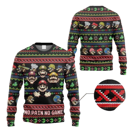 8 Bit Super Mario Ugly Christmas Sweater - Moonbestprint