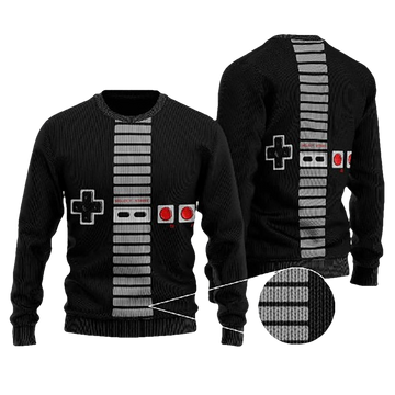 8 bit Game Controller Ugly Christmas Sweater - Moonbestprint