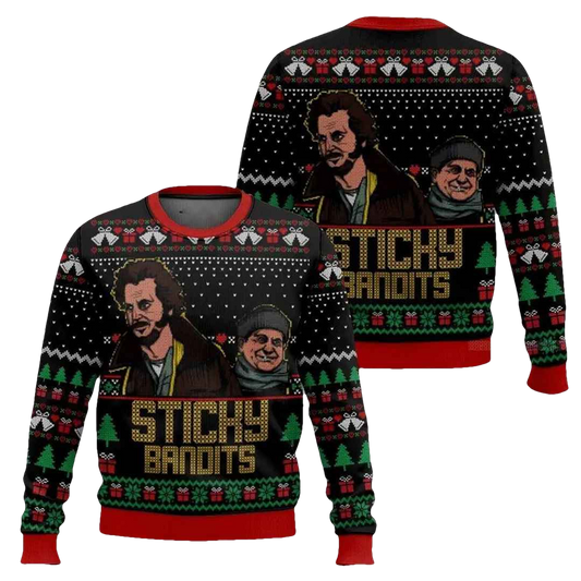 Sticky Bandits Home Alone Ugly Christmas Sweater - Moonbestprint