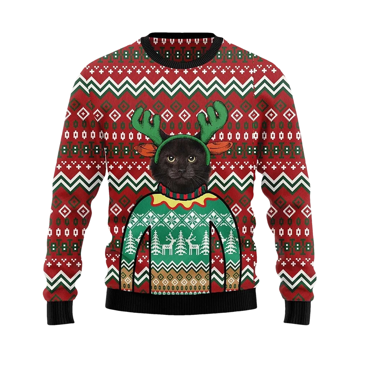 2026 Cat Reindeer  Ugly Christmas Sweater - Moonbestprint