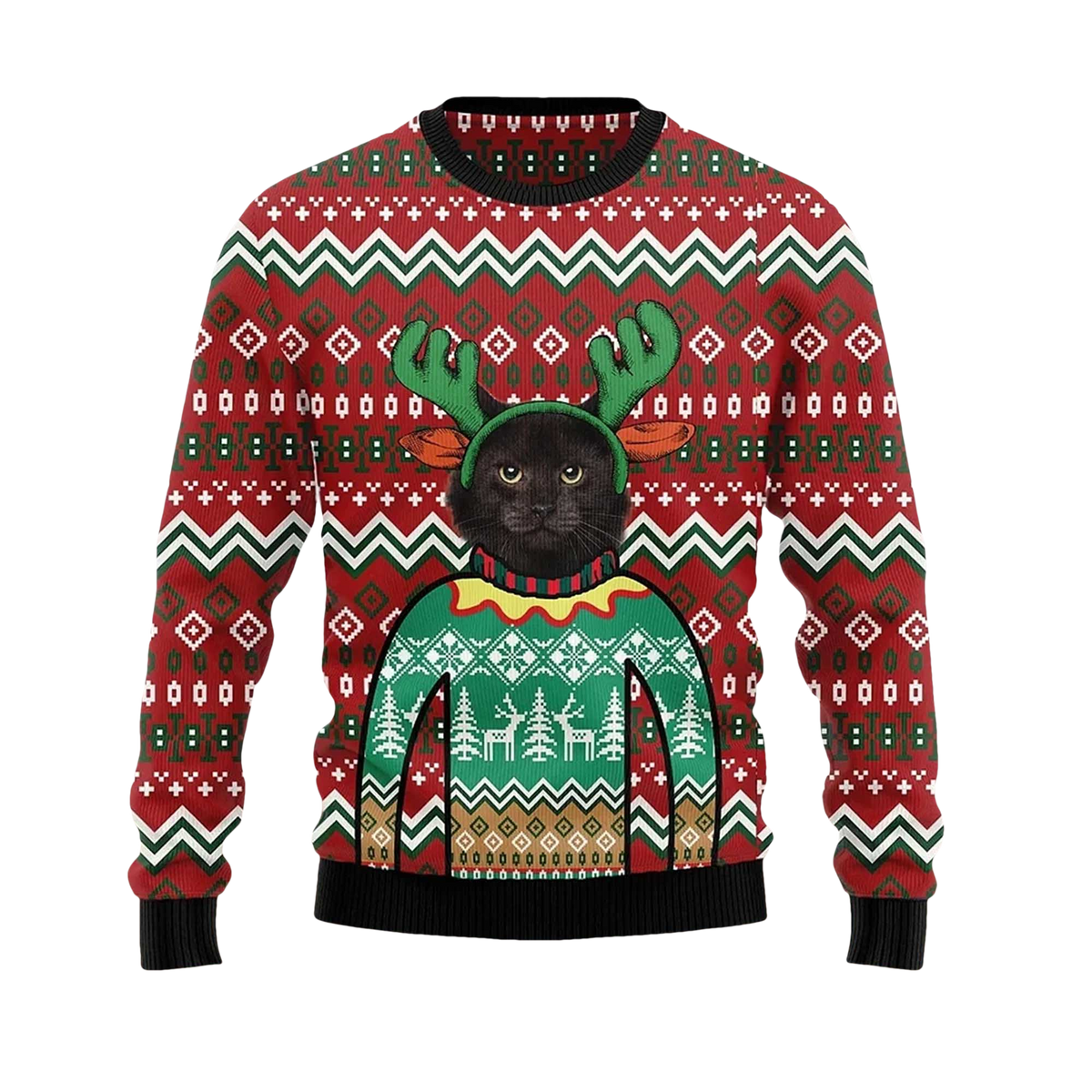 2026 Cat Reindeer  Ugly Christmas Sweater - Moonbestprint