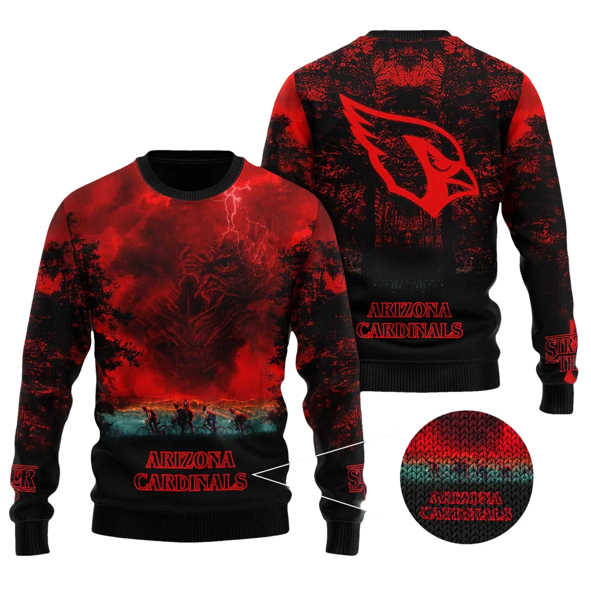 2026 Cardinals Stranger Things Ugly Sweater - Moonbestprint