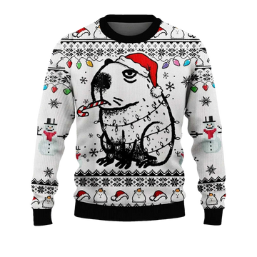 2026 Capybara Smoking Ugly Christmas Sweater - Moonbestprint