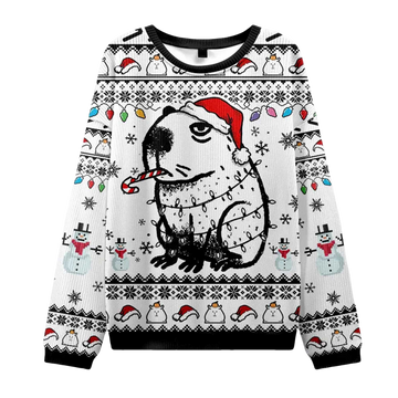 2026 Capybara Smoking Christmas Ugly Sweater - Moonbestprint