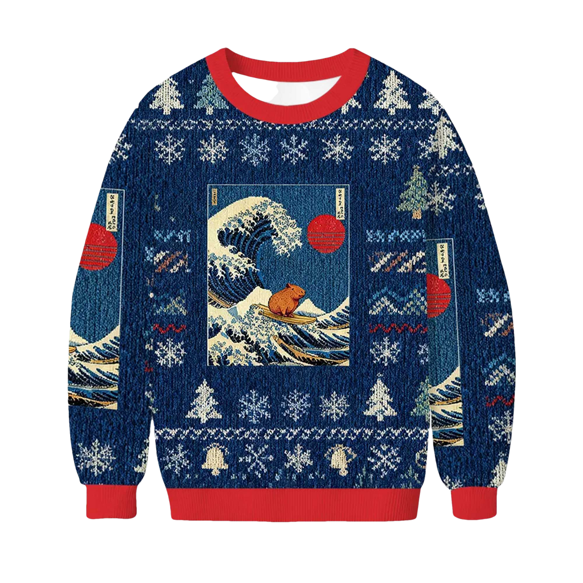 2026 Capybara Surfing Christmas Ugly Sweater - Moonbestprint