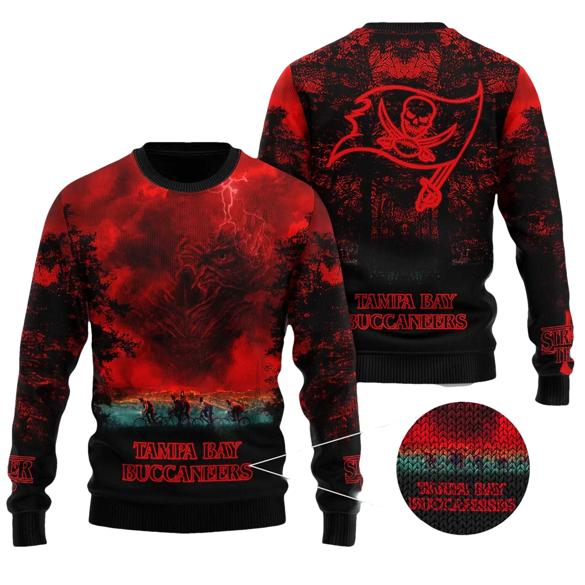 2026 Buccaneers Stranger Things Ugly Sweater - Moonbestprint