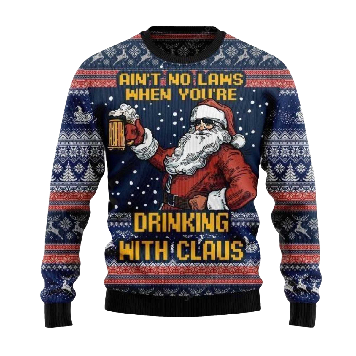 2026 Ain’t No Law When Drinking Beer Christmas Ugly Sweater - Moonbestprint