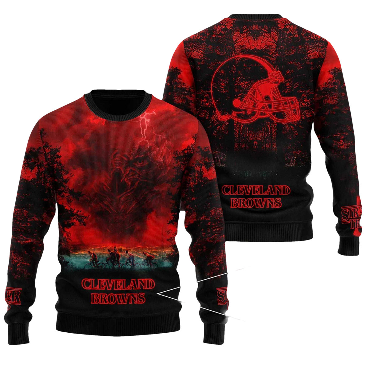 2026 Browns Stranger Things Ugly Sweater - Moonbestprint