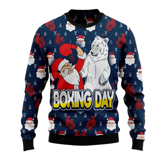 2026 Boxing Day Santa and Beer Ugly Christmas Sweater - Moonbestprint