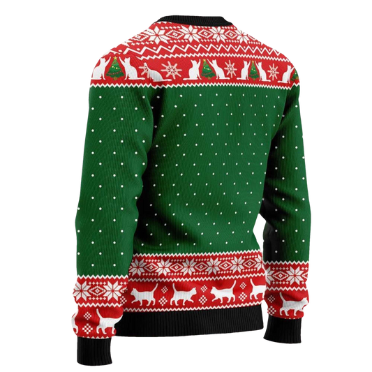 2026 Black Cat Drink Coffee Christmas Ugly Sweater - Moonbestprint