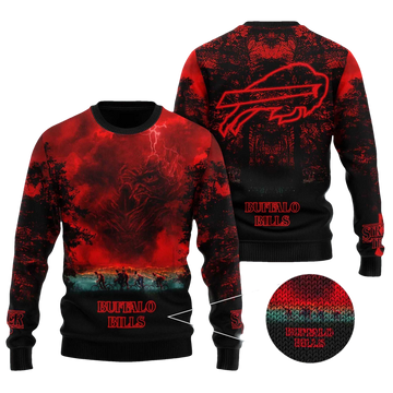 2026 Bills Stranger Things Ugly Sweater - Moonbestprint