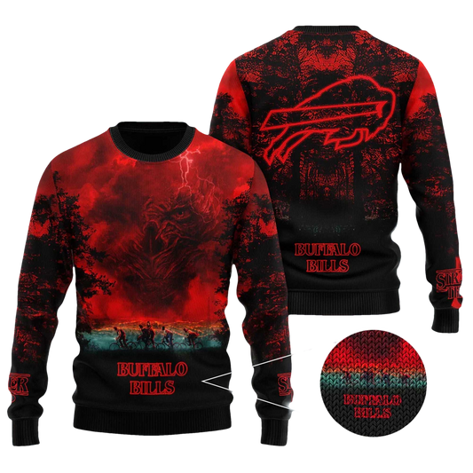 2026 Bills Stranger Things Ugly Sweater - Moonbestprint