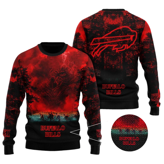 2026 Bills Stranger Things Ugly Sweater - Moonbestprint