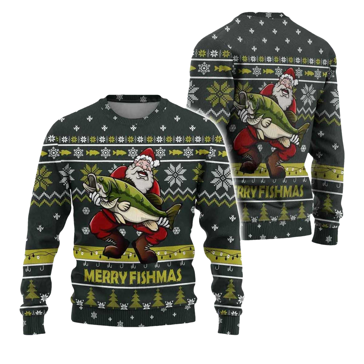 2026  Merry Fishmas Ugly Christmas Sweater - Moonbestprint