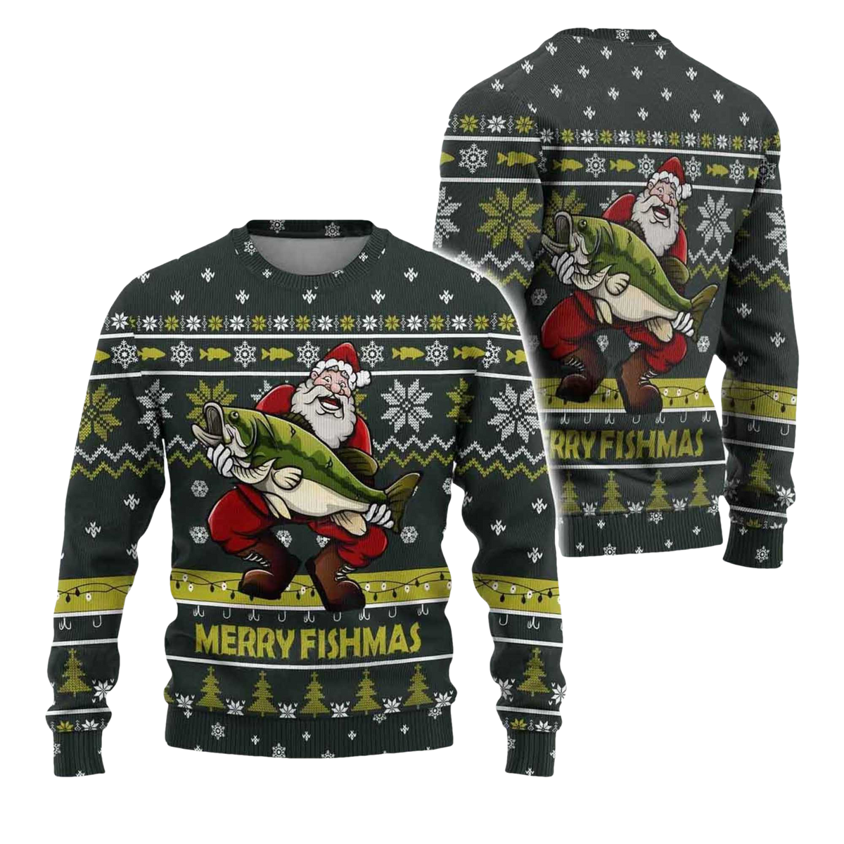 2026  Merry Fishmas Ugly Christmas Sweater - Moonbestprint