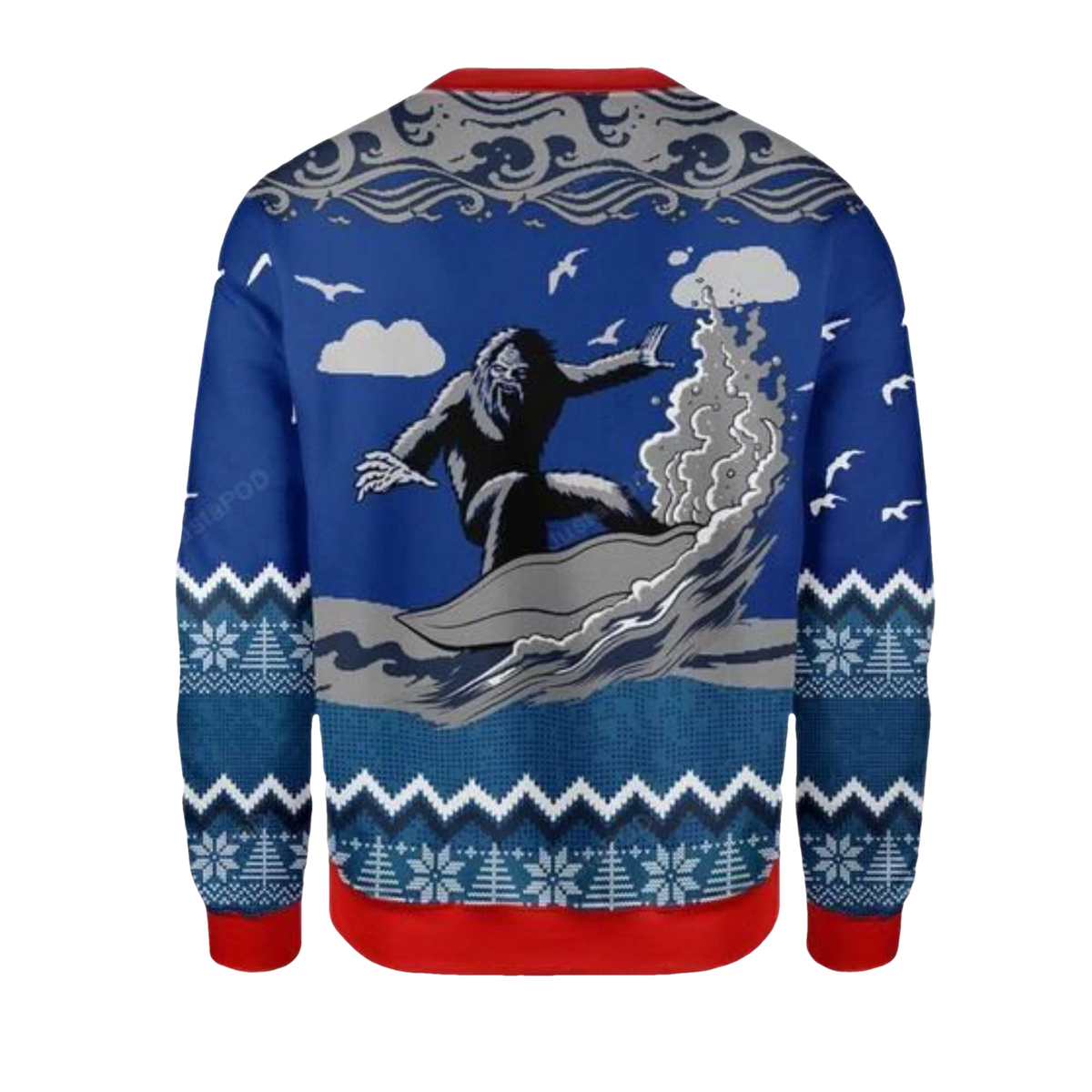 2026 Bigfoot Surfing Christmas Ugly Sweater - Moonbestprint