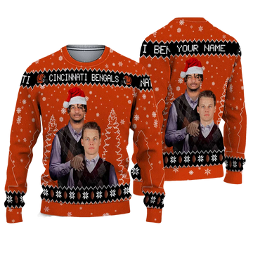 2026 Bengals Ja'Marr Chase x Joe Burrow Football Christmas Ugly Sweater - Moonbestprint