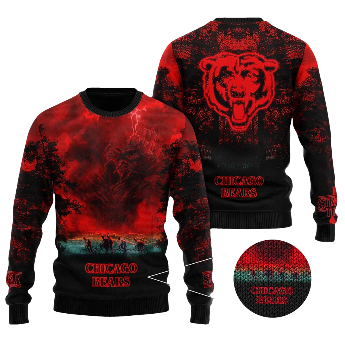 2026 Bears Stranger Things Ugly Sweater - Moonbestprint