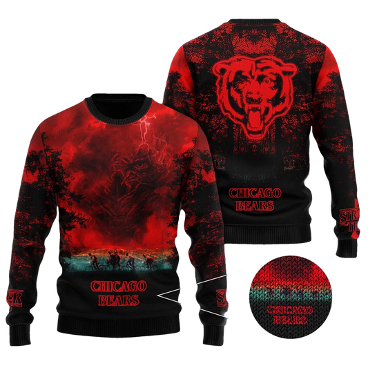 2026 Bears Stranger Things Ugly Sweater - Moonbestprint