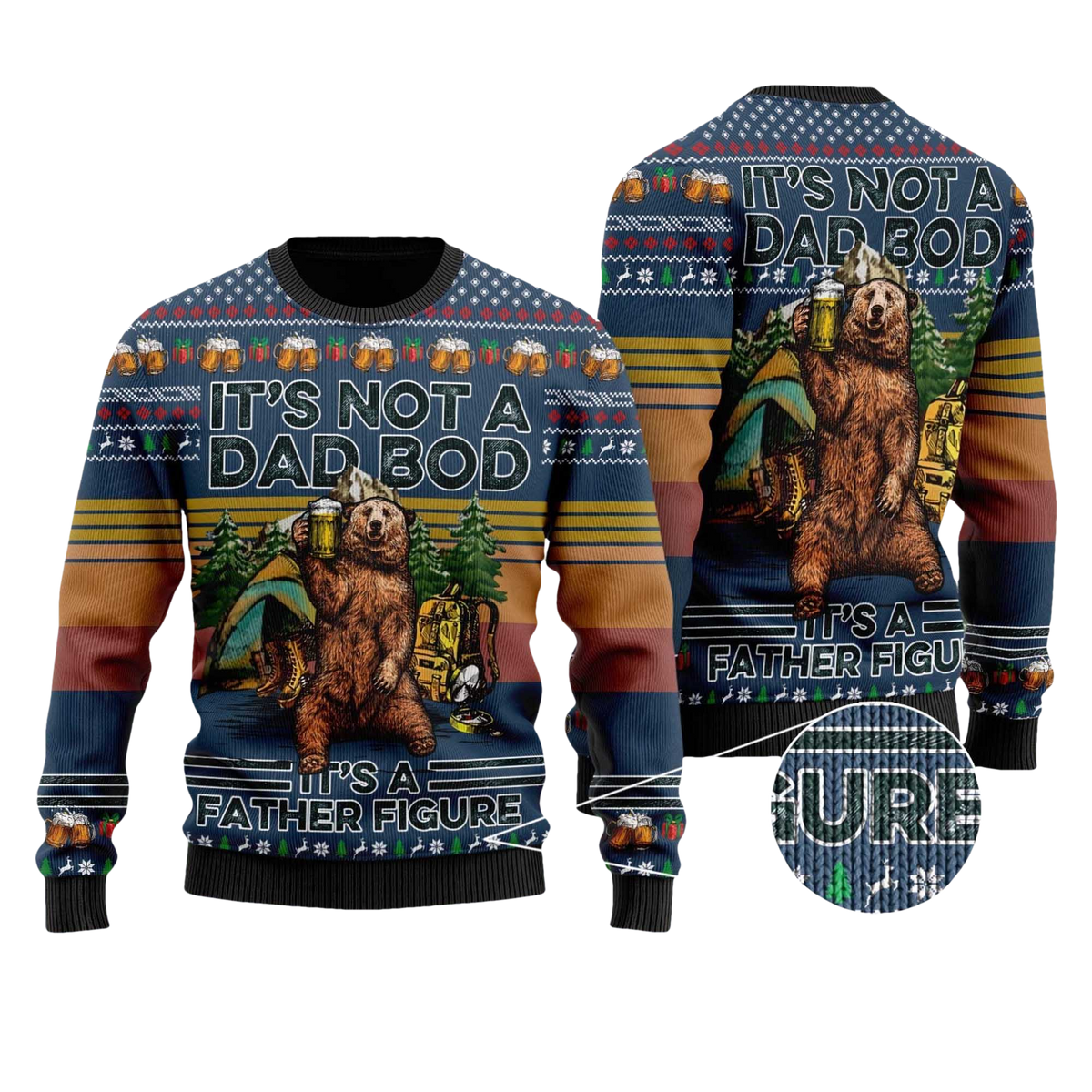 2026 Bear Drink Beer Camping Christmas Ugly Sweater - Moonbestprint