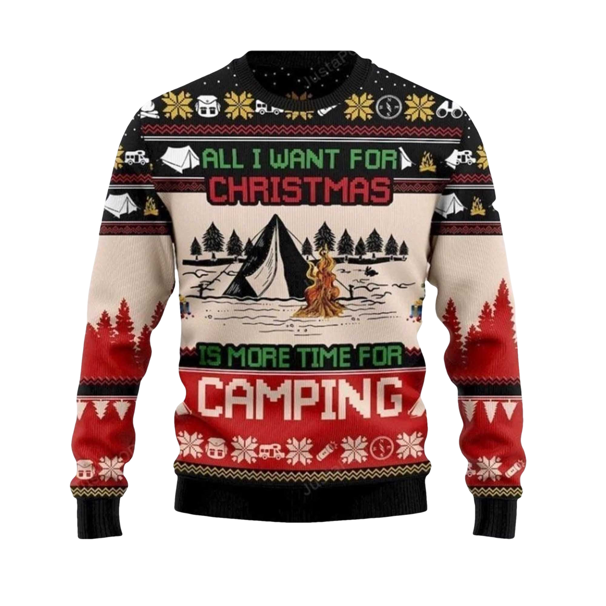 2026 All I Want For Christmas Is More Time For Camping Ugly Christmas Sweater - Moonbestprint