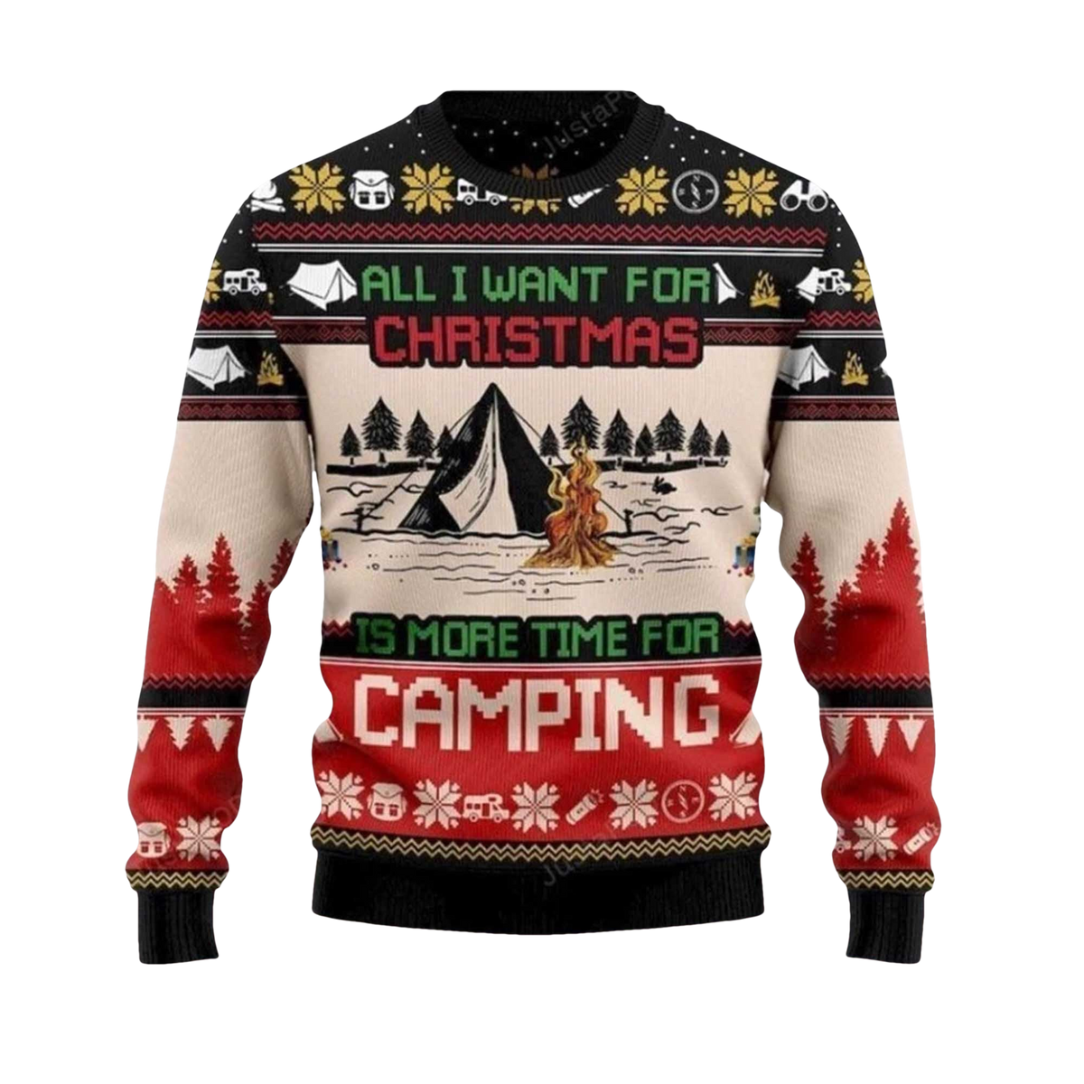 2026 All I Want For Christmas Is More Time For Camping Ugly Christmas Sweater - Moonbestprint