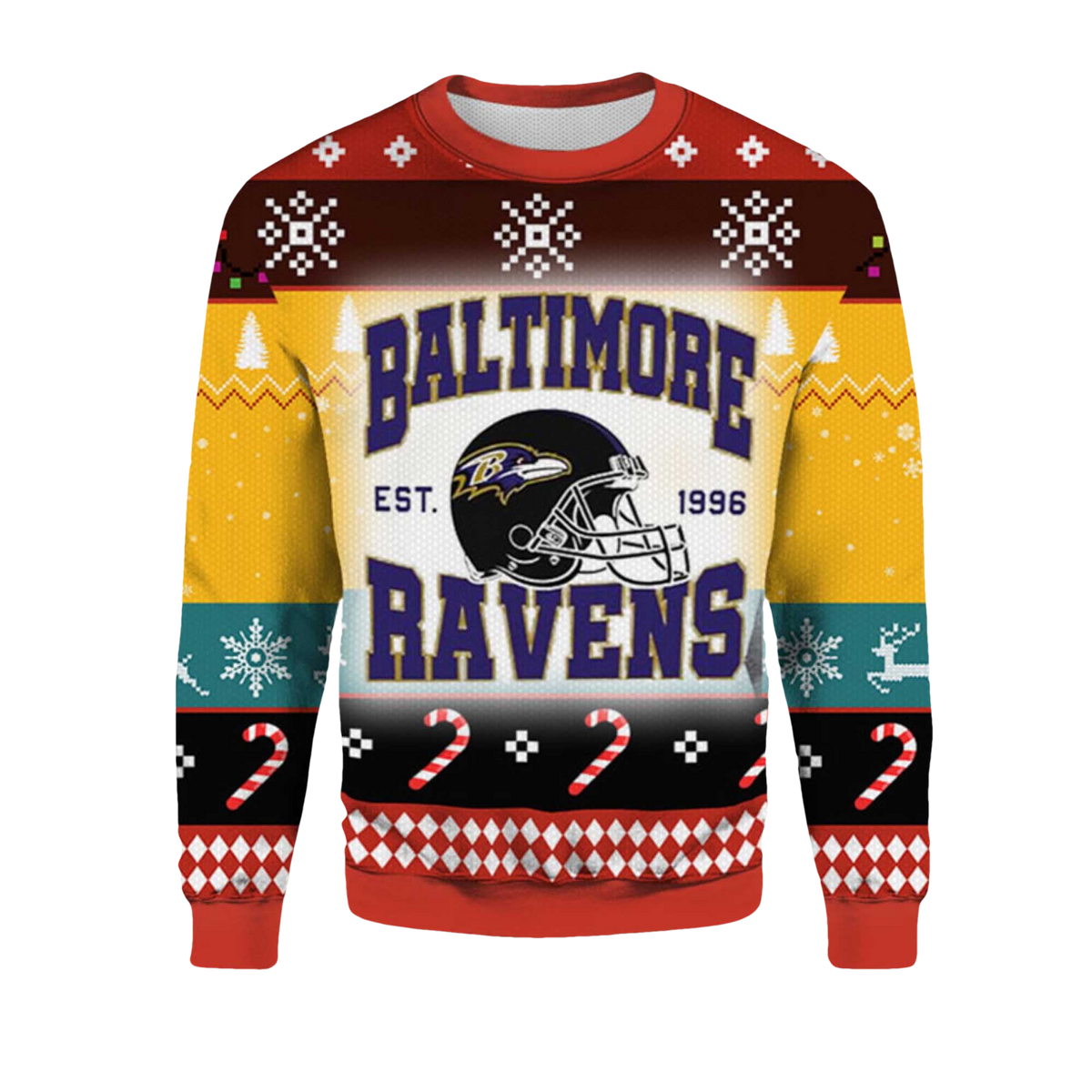 2026 Baltimore Ravens EST 1996 Ugly Christmas Sweater - Moonbestprint