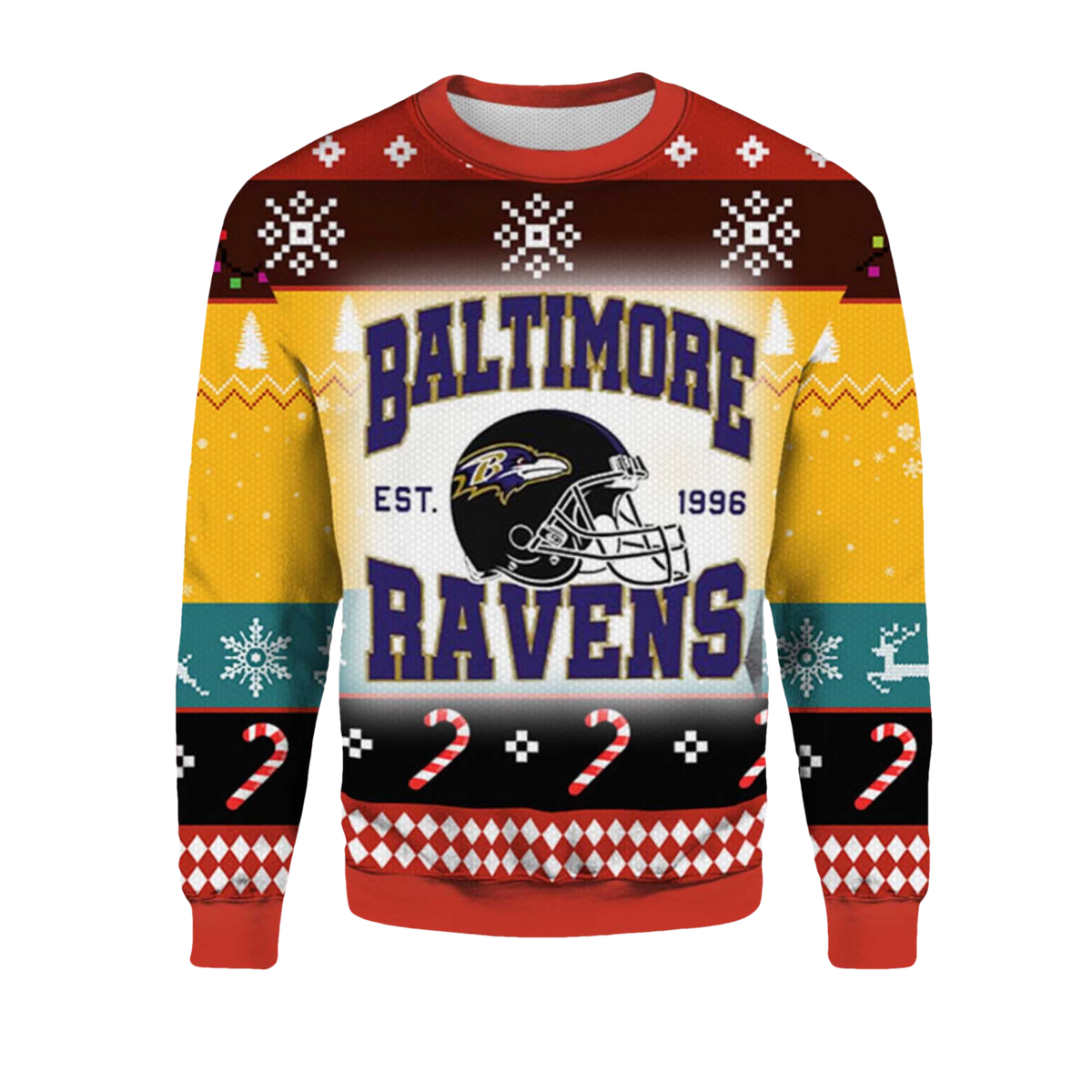 2026 Baltimore Ravens EST 1996 Ugly Christmas Sweater - Moonbestprint