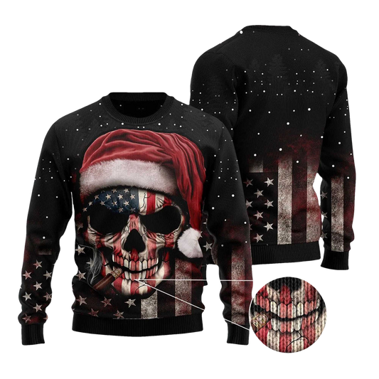 2026 Amazing Skull Christmas Ugly Christmas Sweater - Moonbestprint