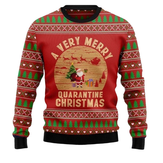 2026 A Very Merry Quarantine Christmas Ugly Christmas Sweater - Moonbestprint