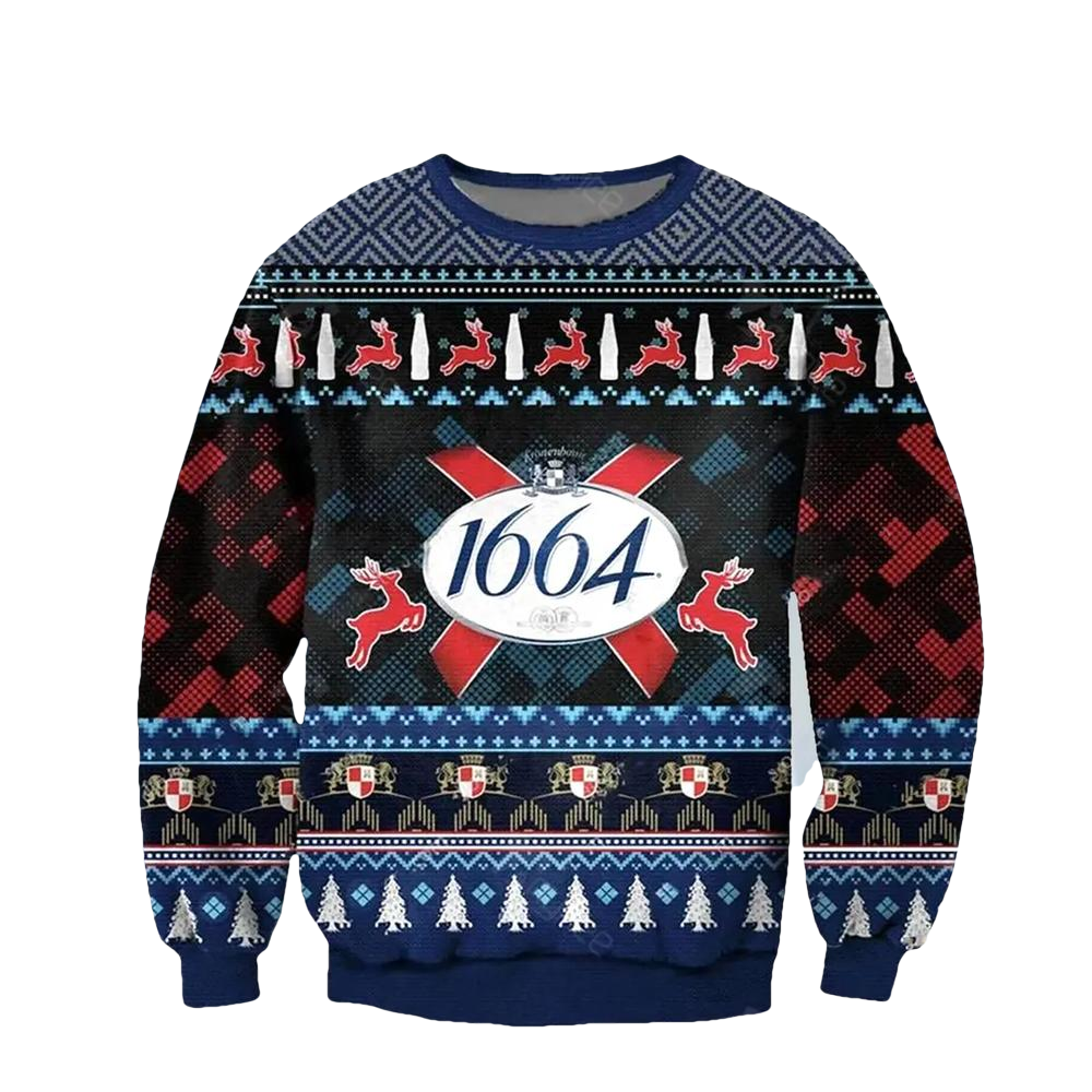 1664 White Beer Ugly Christmas Sweater- Best Christmas Gifts 2026 - Moonbestprint