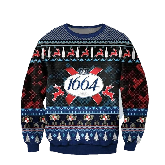 1664 White Beer Ugly Christmas Sweater- Best Christmas Gifts 2026 - Moonbestprint
