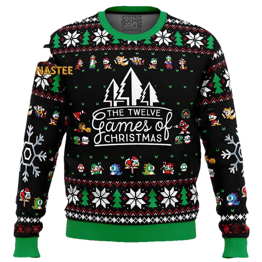 12 Games of Christmas Holiday Gift Ugly Sweater - Moonbestprint