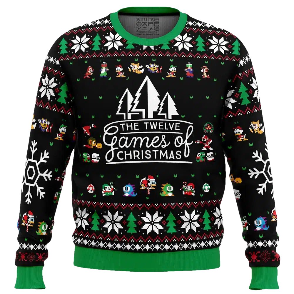 12 Games of Christmas Ugly Christmas Sweater - Moonbestprint