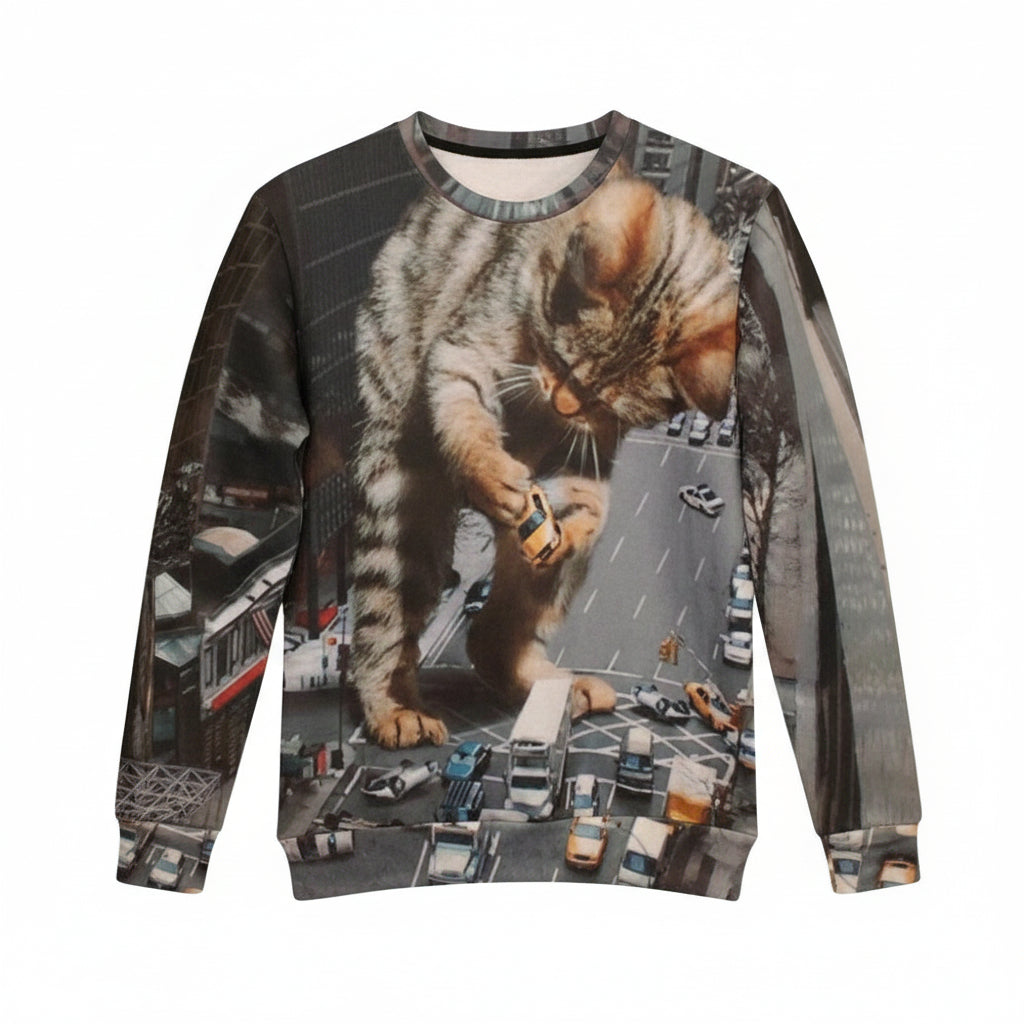 Big Cat Holding Car Print 3D Sweaters Men Womens Hoodies Fashion Thin 3D Sweaters Asia S M L Xl Sh4466 ? Usalast