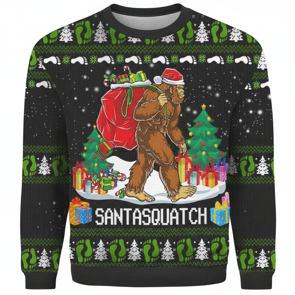 Bigfoot Santasquatch 3D Ugly Christmas Sweater ? Usalast