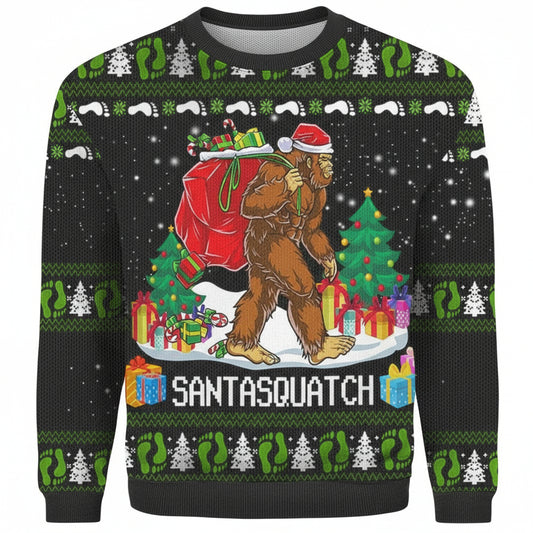 Bigfoot Santasquatch 3D Ugly Christmas Sweater ? Usalast